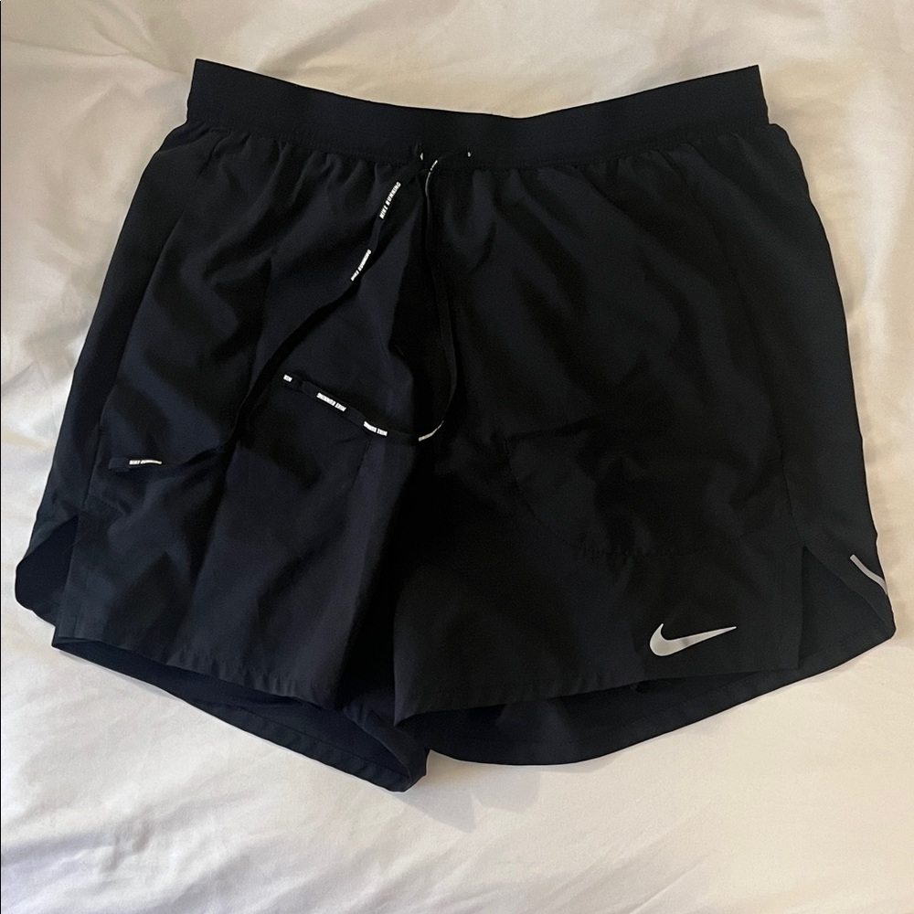 Nike Black Running Shorts with Silver Accents